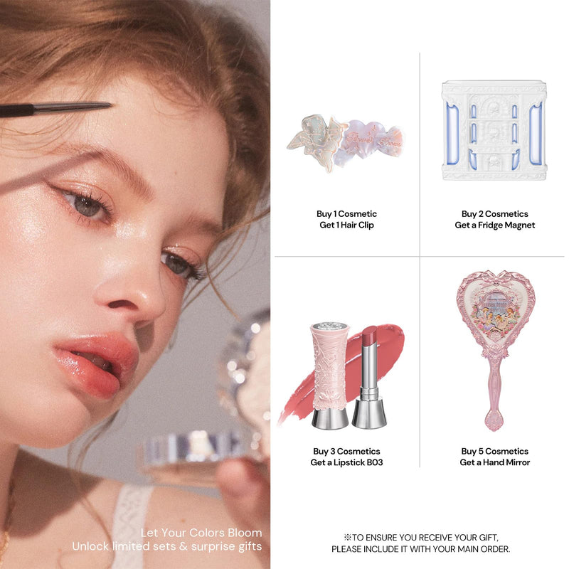 [Australia] - Flower Knows Strawberry Kiss Delight Set 4 Pieces Strawberry Cupid Makeup Gift Kit,Includes Lip Cream,Liquid Blush,Portable Mirror,Powder Puff,Portable Beauty for Women Girls(Strawberry Delight) Strawberry Delight 