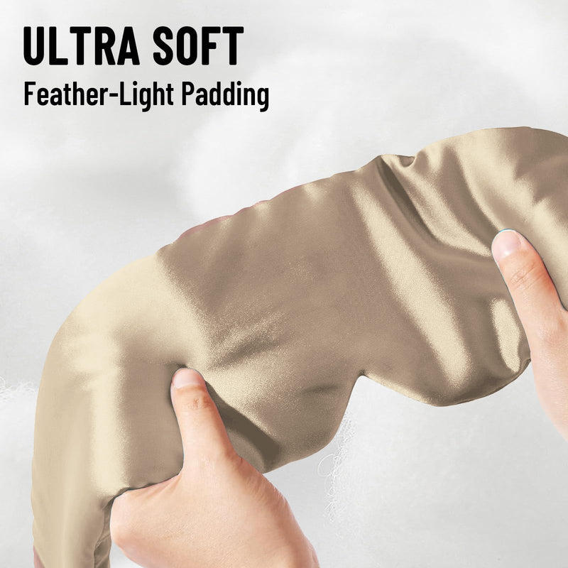 [Australia] - 100% Mulberry Silk Sleep Mask, Large Eye Cover for Sleeping, Comfortable and Pressure-Free Sleeping Masks for Women Men, Completely Blackout (Taupe) Taupe 