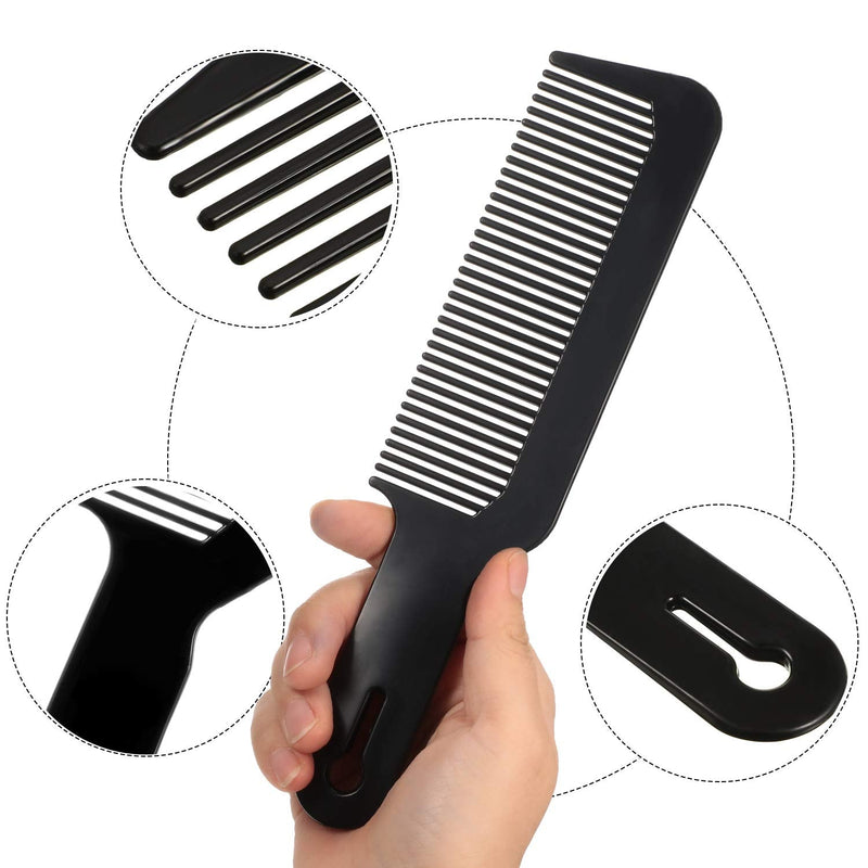 Boao 12 Pieces Barber Combs, Plastic, Clipper Combs for Clipper-cuts and Flattops, Heat Resistant, Anti-static, 9 Inch, Black and White