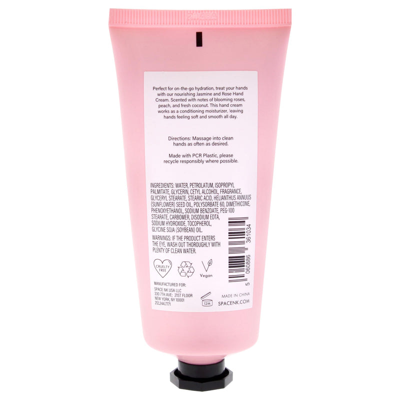BeautySpace Jasmine and Rose Hand Cream – Lightweight and Hydrating for Soft Hands – Vegan, Cruelty Free for All Skin Types – Daily Use - 3.38 oz