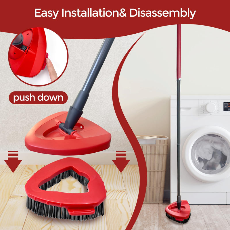 [Australia] - Scrub Brush, 2 Pcs Spin Mop Scrub Brush Head Compatible EasyWring 1-Tank System, Hard Bristle Cleaning Brush for Bathroom, Kitchen, Tub and Tile (Not Fit RinseClean 2-Tank) 1-TANK Scrub Brush (2pcs) 