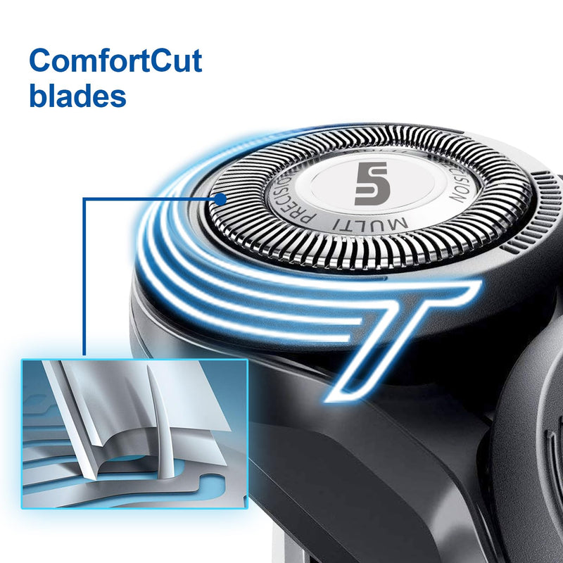 SH50 Replacement Heads Compatible with Philips Norelco 5000 Series Shaver, Blades for Philips Norelco Aquatec Shavers, HQ8 Replacement Blades, 6-pc Pack SH50 6-pc pack