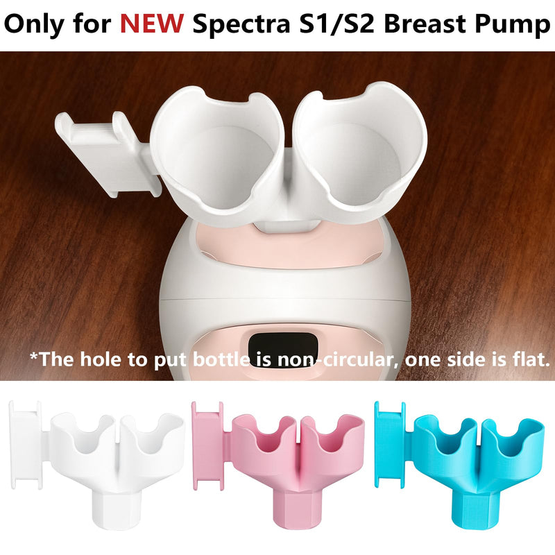 [Australia] - Bottle Holder for Spectra S1 & S2, Dual Organizer with Hose Management Compatible with Spectra New/Old Bottle, Space-Saving & Easy Installation (White, New Breast Pump) White 