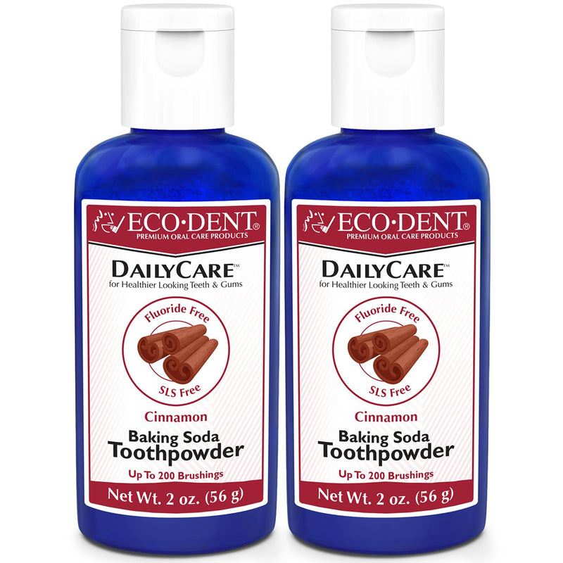 ECO-DENT DailyCare Toothpowder Cinnamon 2 oz Bottle - 2 Pack 2 Ounce (Pack of 2)