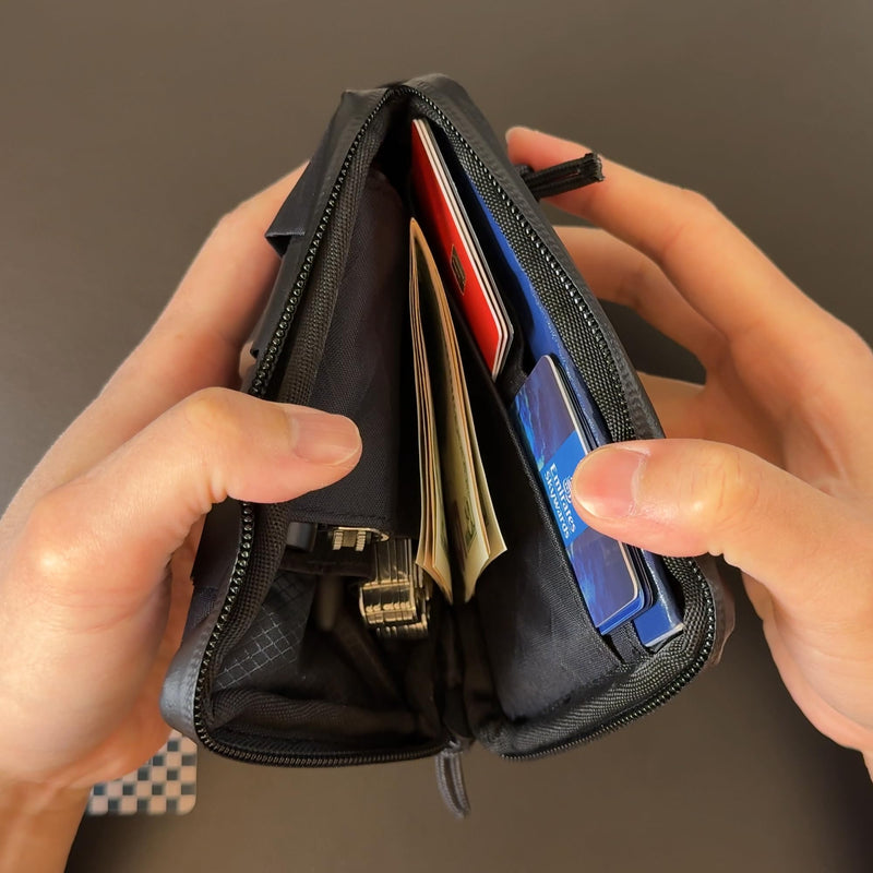 Wayfarer Wallet Travel Wallet for Passport & EDC, Pocket-Size L-Zip Pouch with RFID Protection