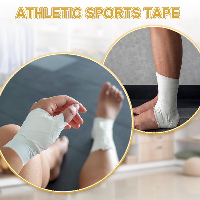Athletic Sports Tape, Athletic Tape Strong Adhesive Easy Tear with Serrated Edges - Fitting for (Athletes/Sport Trainer/Gymnastics/Boxing) 1 in x 30 Ft, 6 Rolls, White