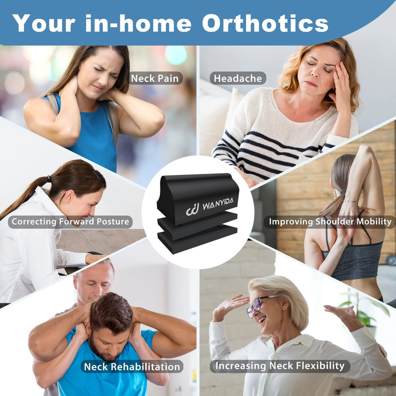 [Australia] - WANYIDA Neck Stretcher Chiropractic Pillows for Neck Pain Relief, Cervical Traction Device for Cervical Spine Alignment, Neck and Shoulder Relaxer, Cervical Orthotic Traction Block without cloth cover 