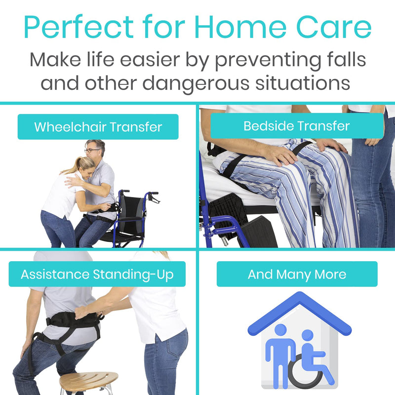 [Australia] - Vive Transfer Belt with Leg Loops - Medical Nursing Safety Gait Assist Device - Bariatrics, Pediatric, Elderly, Occupational and Physical Therapy - Long Strap and Quick Release Metal Buckle - 52 Inch Transfer Belt with Loops 