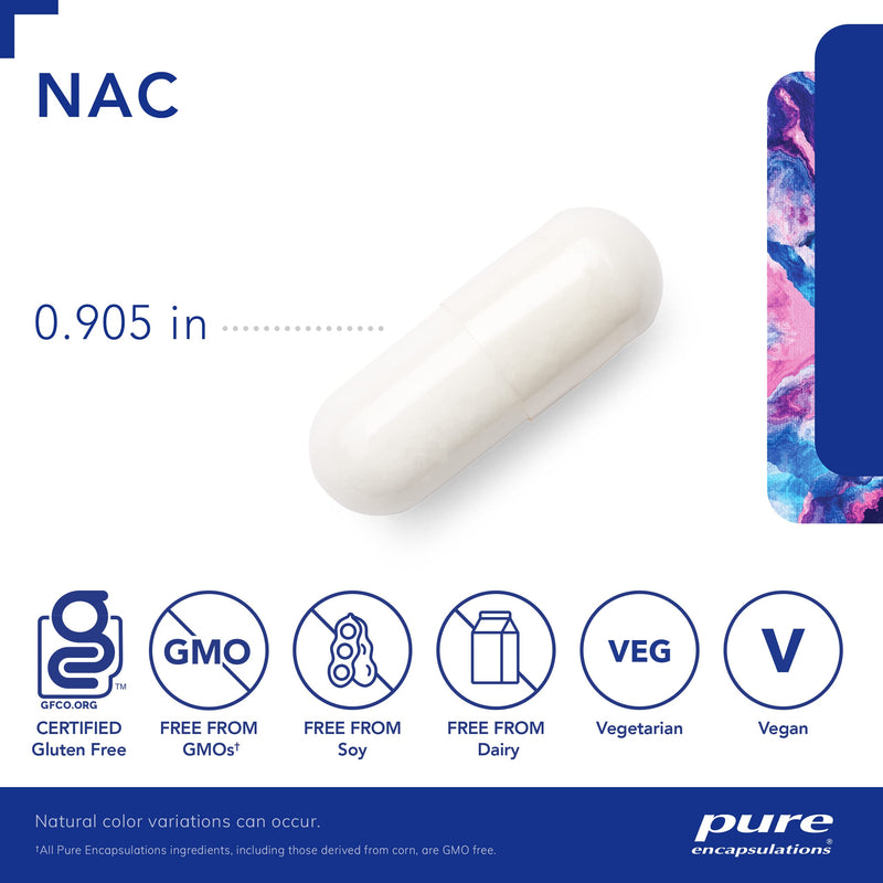 [Australia] - Pure Encapsulations NAC 900 mg - N-Acetyl Cysteine Amino Acid Supplement for Lung & Immune Support, Liver & Antioxidants* - 120 Capsules 120 Count (Pack of 1) 