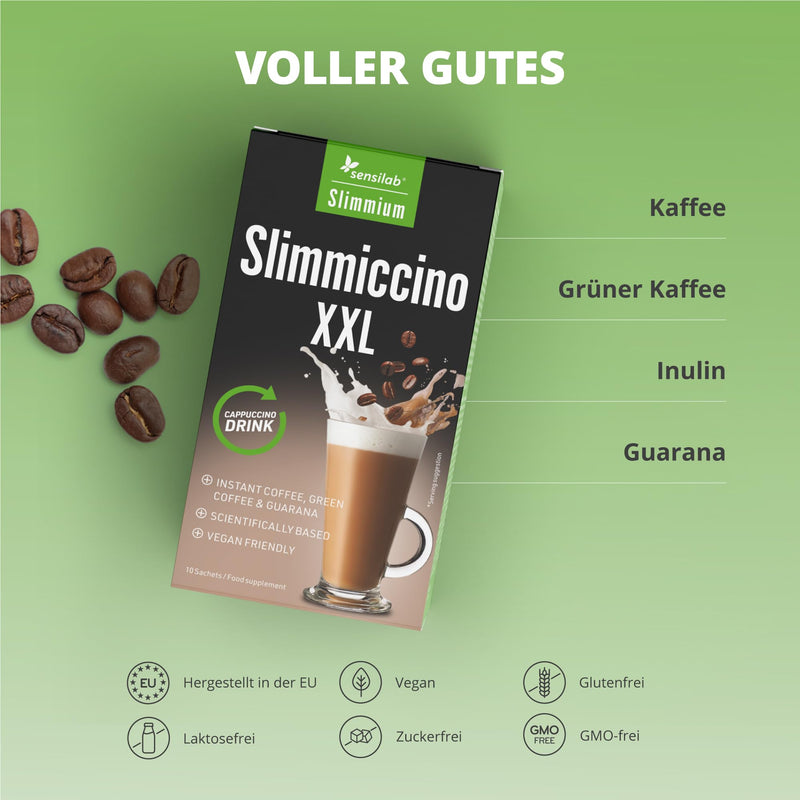 [Australia] - Green coffee, inulin and guarana - 10 bags for 10 days - With free e-book guide - Slimmiccino XXL, Slimmium Sensilab 