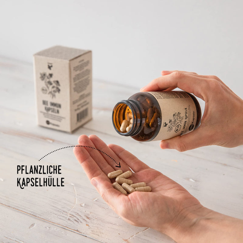 [Australia] - beegut BIO beeImmun 150 capsules with the wisdom of bees (propolis & royal jelly) plus natural vitamin C, rose hip, reishi & echinacea in sustainable packaging 