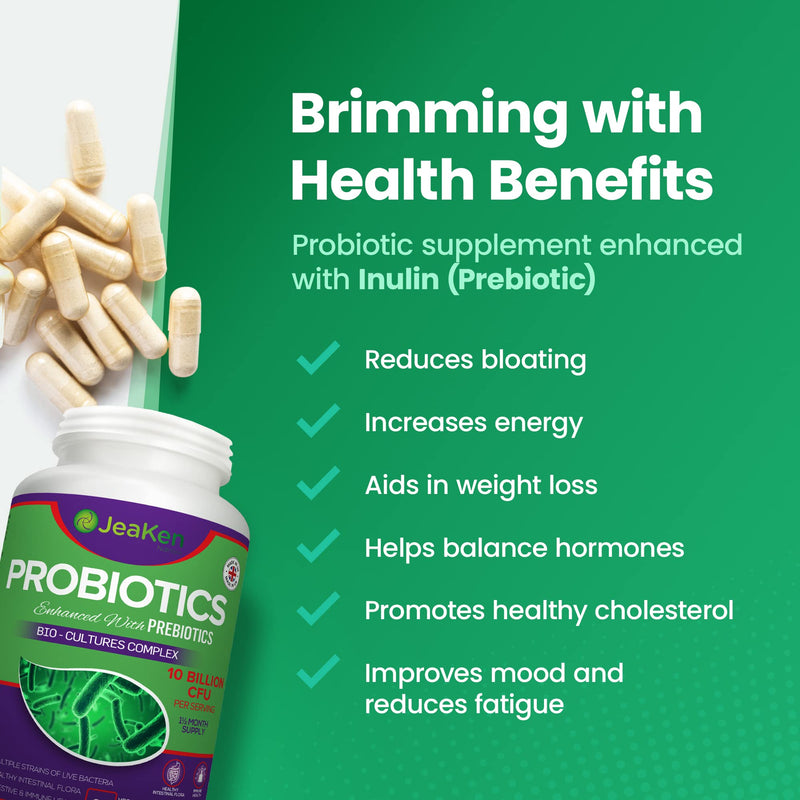 Probiotics for Women and Men with Prebiotics – Gut Health & Digestive Support Supplement – Anti-Bloating Probiotic Complex – 90 Vegan Capsules 90 count (Pack of 1)