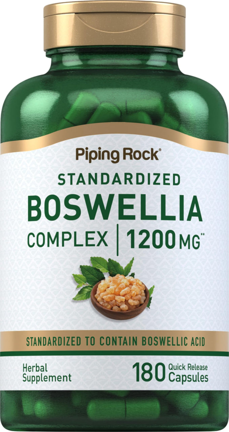 [Australia] - Piping Rock Boswellia Extract Capsules | 1200mg | 180 Count | Herbal Supplement | Standardized Complex | Non-GMO, Gluten Free 