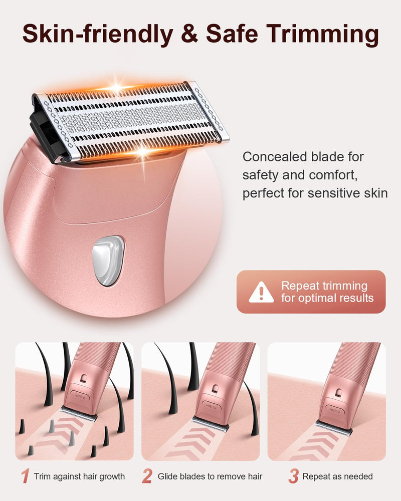 [Australia] - Electric Razors for Women, IPX6 Waterproof & Skin-Friendly Electric Shaver for Women, Rechargeable Women's Electric Razor with USB Charge Dock, Trimmer for Women for Legs, Body, Arm, Face 