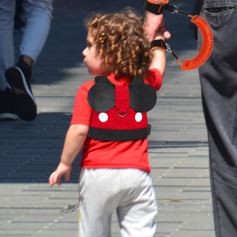 [Australia] - Accmor Toddler Leash Harness, Child Harness Baby Leash + Anti-Lost Wrist Link, Cute Kids Harness with Walking Assistant Strap Belt Tether for 1-5 Years Boys and Girls to Zoo or Mall Red/Boys,Orange Wrist Link 