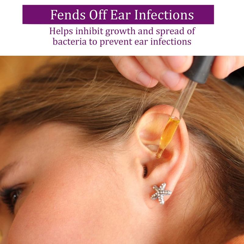 [Australia] - Organic Ear Oil for Ear Infection - Natural Eardrops for Earache Prevention, Swimmer's Ear & Wax Removal - Kids, Adults, Baby, & Dog Earache Remedy - with Mullein, Garlic, Calendula Made in USA (2 Oz) 