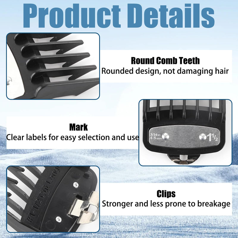 [Australia] - Pack of 3 hair clipper attachments for choice, hair clipper guide combs, magic clip trimmer razor, beard trimmer attachment comb set 