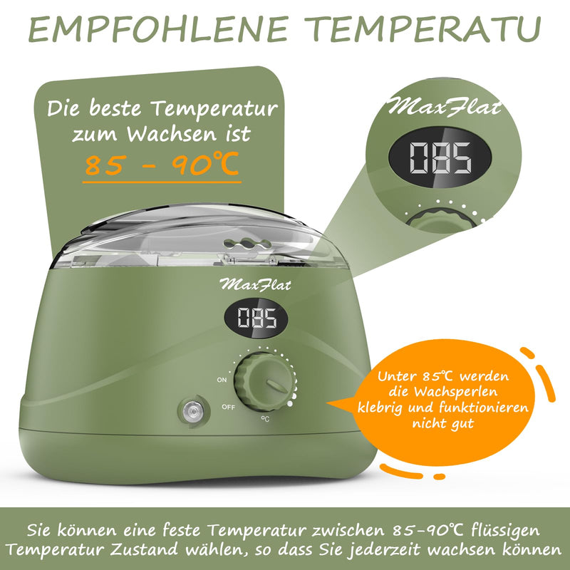 [Australia] - Waxing set, wax hair removal wax machine wax warmer with wax accessories Brazilian wax for the whole body (green) green 