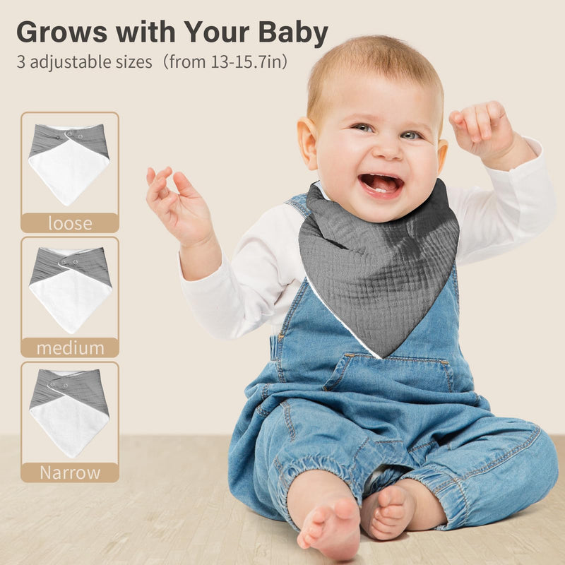 [Australia] - Muslin Baby Bibs,Baby Bandana Drool Bibs 100% Cotton for Baby Boy Girl,Solid Colors Bib for Drooling Teething 6 Pack-forest 