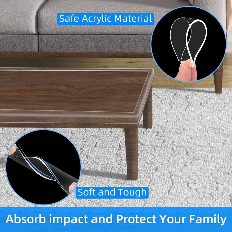 [Australia] - Clear Edge Protector Strip, 1.57in x 3.28FT, Sharp Edge Wrap Cover Tape, Self Adhesive Protective Bumper Guards for Cabinet Door Desk Glass Table Bed Furniture, Kitchen Countertop 