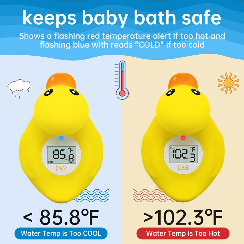 [Australia] - B&H Duck Baby Bath Thermometer, Digtal Tub Thermometer for Accurately Measuring Baby's Water Temperature, BPA Free, Toddlers Safety Floating Toy 