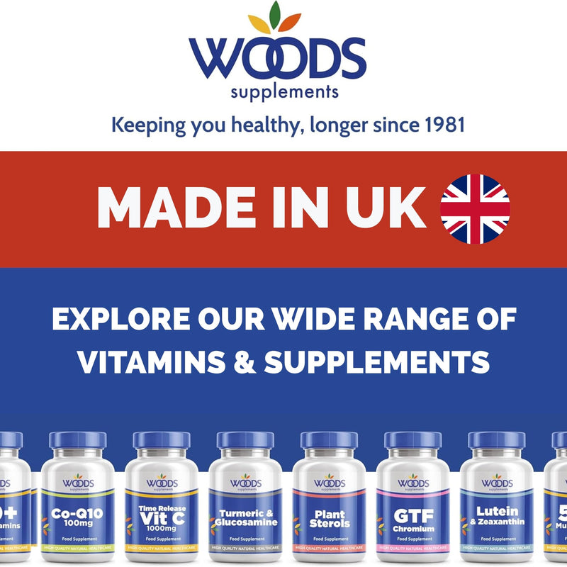 Woods Supplements - Omega 3 & Multivitamin Gummies for Adults (30x). 220mg Plant-Based Omega 3 from Flaxseed, 8 Essential Vitamins Including A, C, D3 & E, Orange Flavour, Daily Nutritional Support 30
