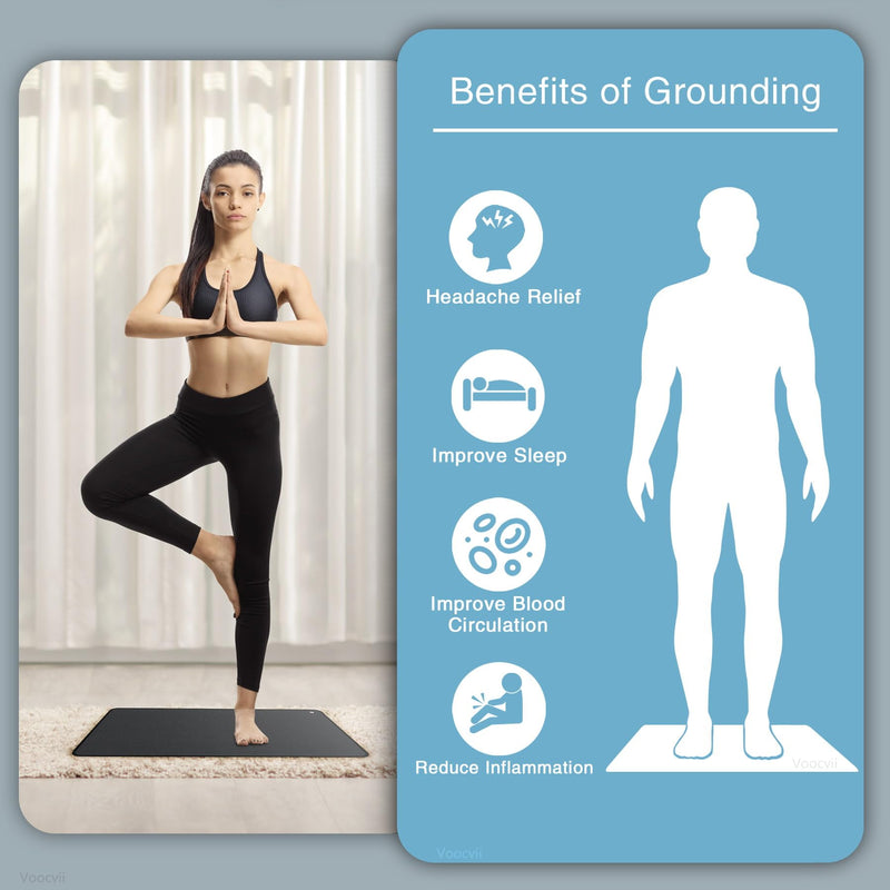 [Australia] - Grounding Mat, Grounded Therapy Improves Sleep and Balance, Reduces Inflammation, Pain, and Anxiety (23.6"x13") 