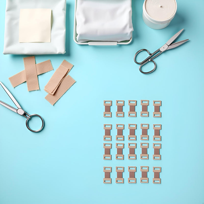 [Australia] - 20Pcs Brown Elastic Bandage Clips Adhesive Bandages Bandage Wrap Clips Stretch Metal Clips, Replaceable Wrap Clips for Various Types Bandages and Bandaging Supplies 