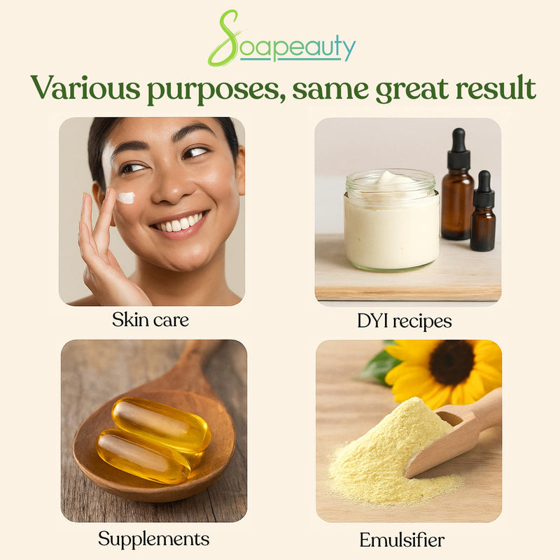 [Australia] - SUNFLOWER LECITHIN Liquid Oil | Cold Pressed Unrefined | USP Grade Unbleached 100% Pure Natural Sunflower Lecithin Oil | Skin Moisturizer, Soap Making, Lotion | 8 fl oz 8 Fl Oz (Pack of 1) 