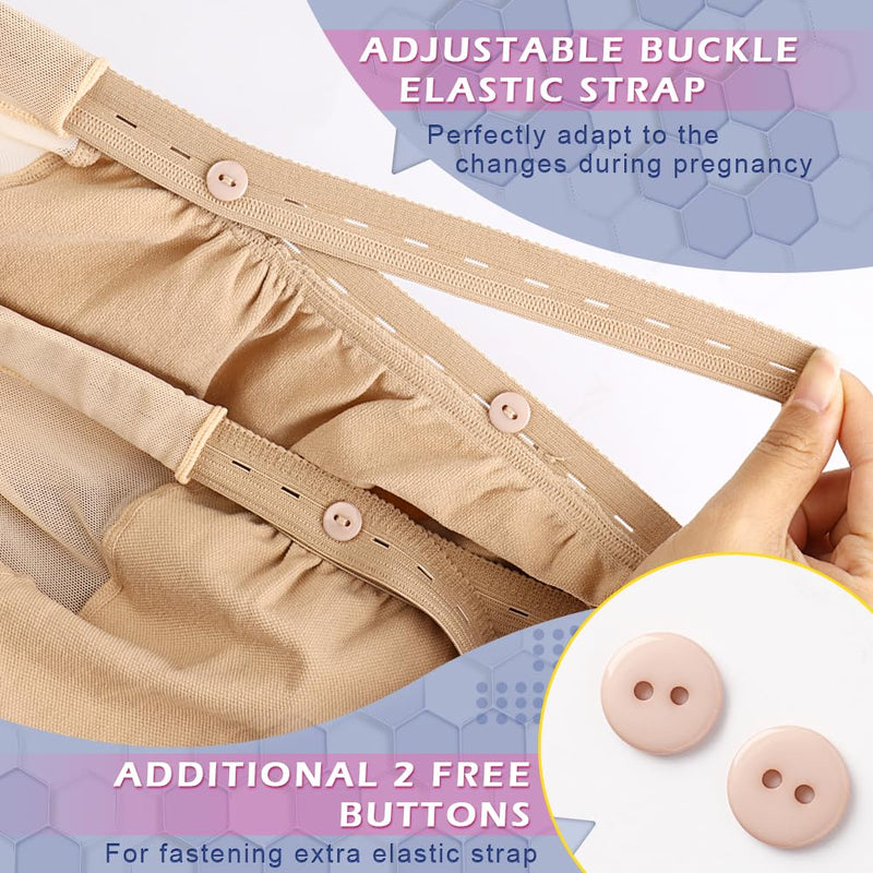 [Australia] - beister Maternity Medical Compression Tights, 20-30mmHg Graduated Support Pregnancy Legging with Button Elastic Band & Abdominal Protection, Footless High Waist Compression Pantyhose for Varicosity Beige Medium 