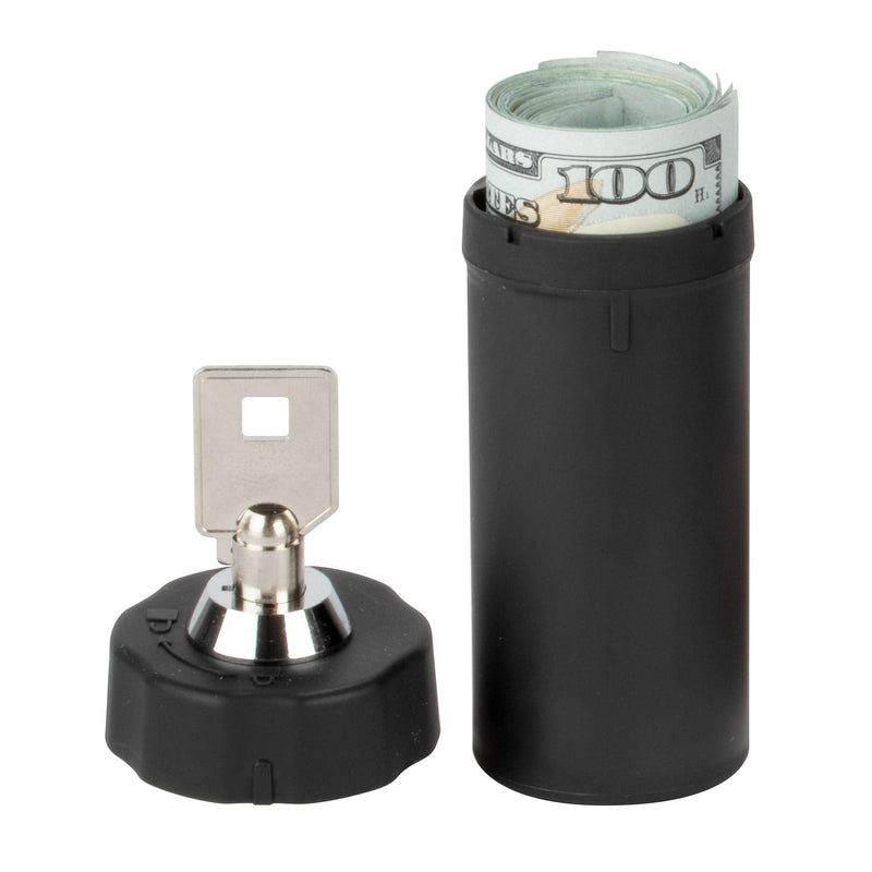 Ezy Dose Pill Box and Medicine, Vitamin Container, Safe for Money & Travel Items, Durable Canister, 2 Keys with Lock, Medium (Pack of 2) Black Medium (Pack of 2)