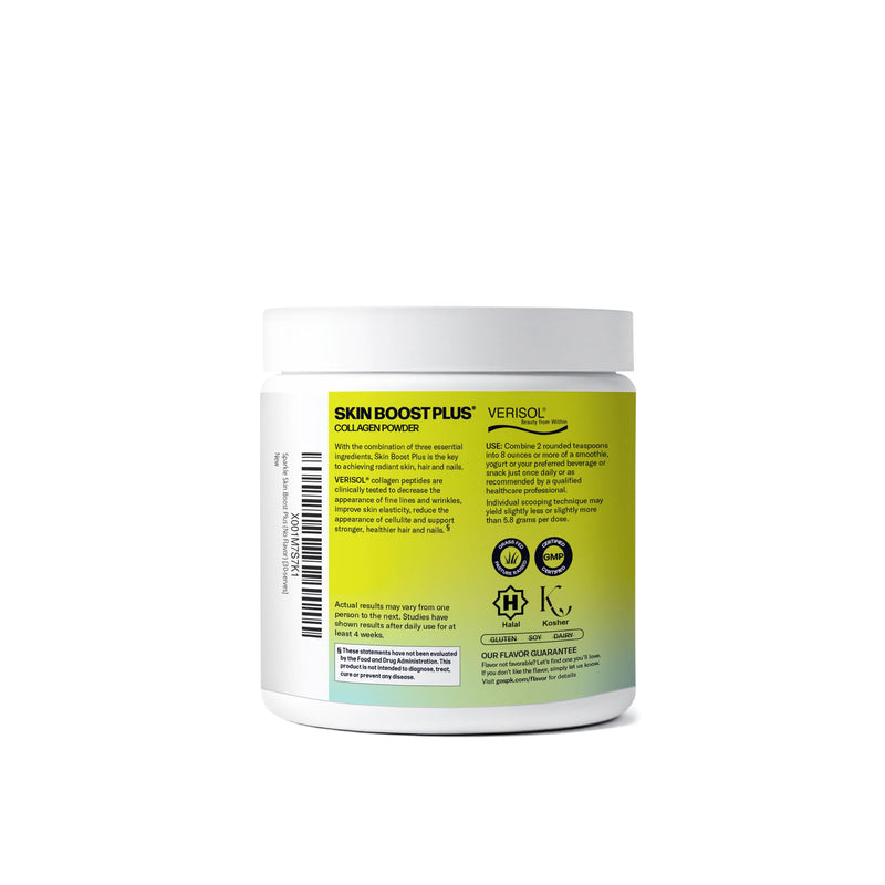 Sparkle Wellness Skin Boost Plus VERISOL Collagen Peptides (No Flavor) | 30 Serves with Vitamin C & Hyaluronic Acid for Hair, Skin & Nail Health, Gelita-Sourced Unflavored 30 Servings (Pack of 1)