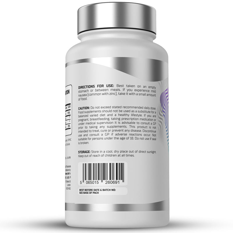 Zinc L-Carnosine PRO 81mg with Copper (Superior Absorption) Zinc L Carnosine Advanced Zinc Supplement, Zinc Capsules for Stomach & Digestive Support High Absorption Copper Formula 60 Vegan Capsules