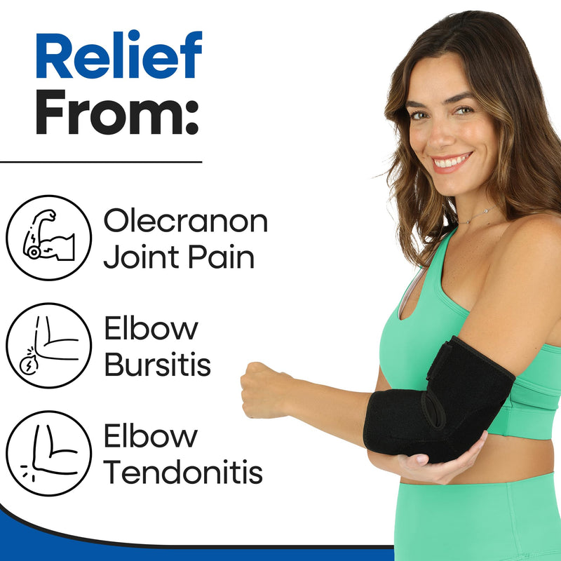 [Australia] - Soft Elbow Pad For Bursitis & Elbow Tendonitis Relief Wrap | Padded Compression Sleeve for Bursitis | Tendonitis Relief Wrap Pads | Tennis Elbows Brace for Women Men | Arm Cushion Brace | Small / Med Small/Medium 
