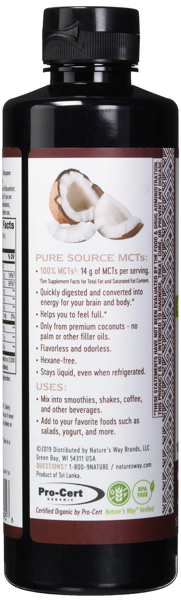 [Australia] - Nature's Way Nature's Way Organic Mct Oil from Coconut, Non-GMO, Gluten-Free, 14 G Mcts Per Serving, 16 Ounce (Pack of 1) 