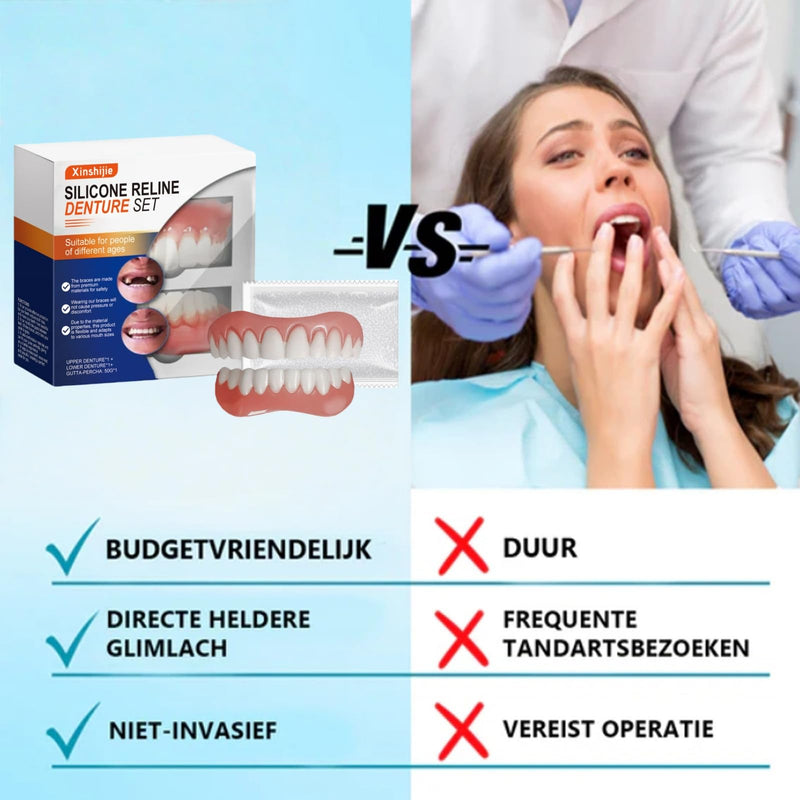 [Australia] - Soft Silicone Denture Liners – Comfortable Fit Denture Set with Upper & Lower Lightweight Liners for Secure Fit & Comfortable Wear (1 Set) style-1 