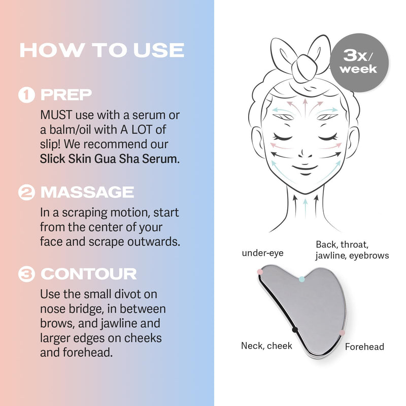 Sacheu Gua Sha Facial Tools Muscle Scraper — Face Gua Sha for Enhanced Lymphatic Drainage, Reduced Puffiness and Relieved Facial Tension, Metal Face Sculpting Tool with Travel Pouch 1 Count (Pack of 1)