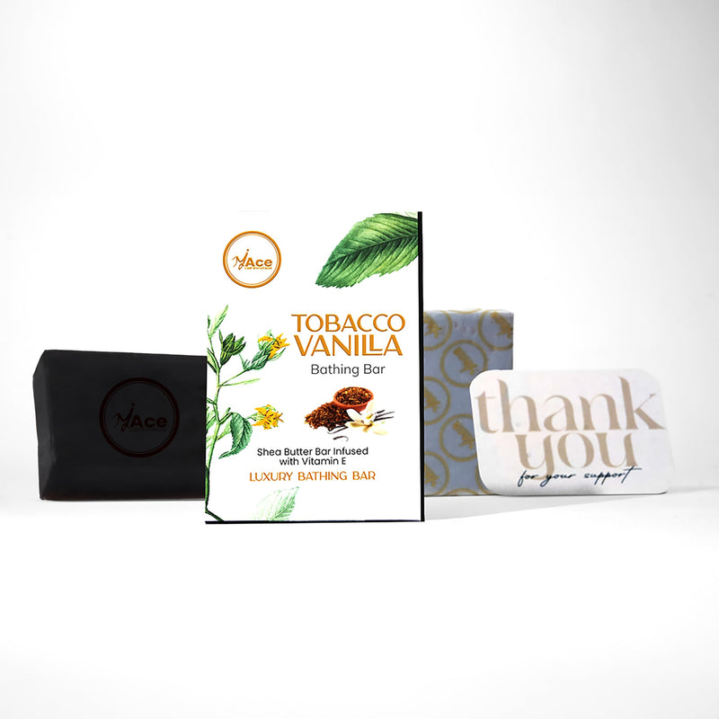 MY ACE Tobacco Vanilla Bathing Bar Soap for Men & Women - Handmade with Essential Oil, Coconut Oil, Shea Butter, Vitamin E for Skin Cleansing, Moisturizing - SLES Free for Face, Hair, Body Wash -3.5Oz 3.52 Ounce (Pack of 1)