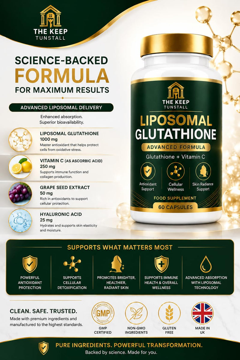 Glutathione Skin Brightening 30,000mg Anti Ageing Formula Targets Hyperpigmentation Spots & Acne Marks | Collagen & Vitamin C Infused Capsules + CoQ10 200mg Liposomal Glutathione