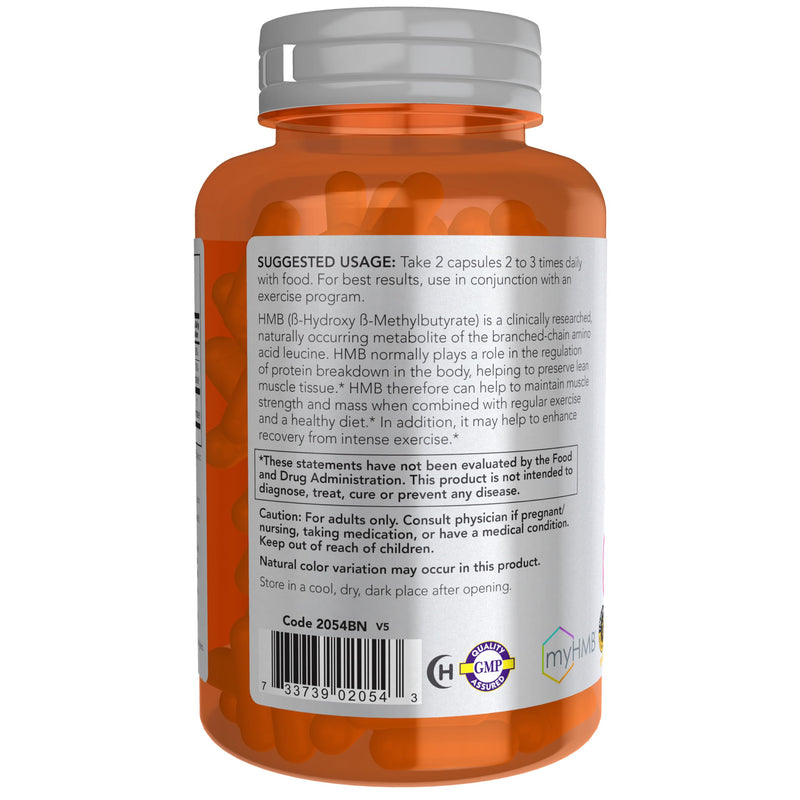 [Australia] - NOW Sports Nutrition, HMB (β-Hydroxy β-Methylbutyrate) 500 mg, Sports Recovery*, 120 Veg Capsules 120 Count (Pack of 1) 