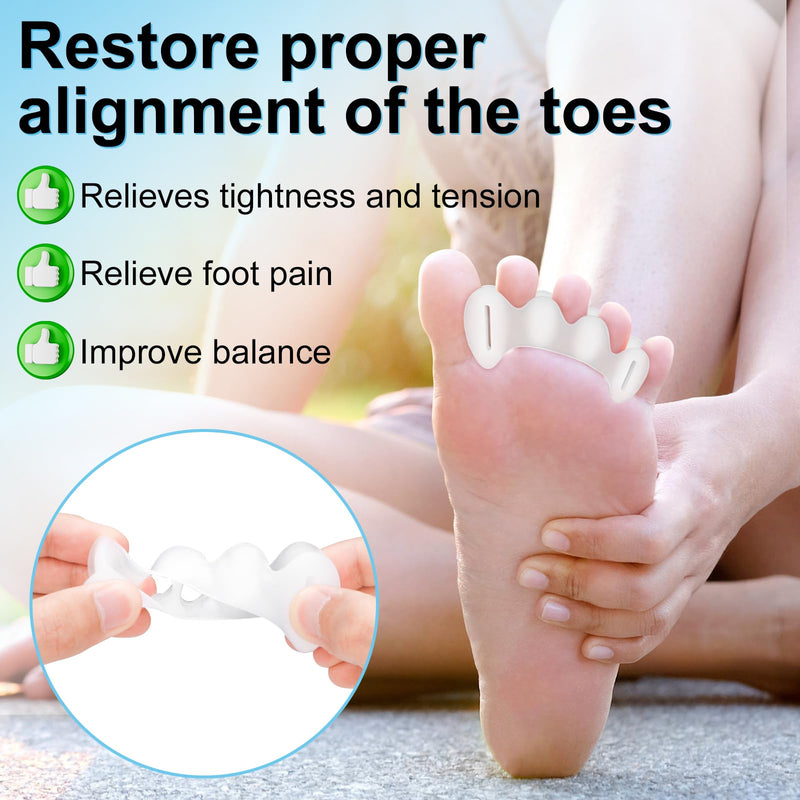 [Australia] - 2Pairs Toe Spacers for Women and Men, Toe Separators for Correct Bunion, Relieve Feet Pain, Foot Alignment, Toe Straighteners for Hammertoes, Plantar Fasciitis (Large) Large 