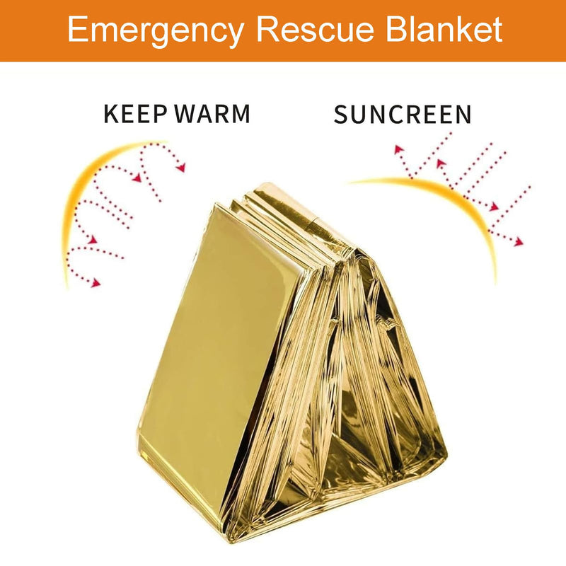 [Australia] - Pack of 4 rescue blankets 210 cm x 130 cm, rescue blanket gold silver, rescue blankets, rescue foil, emergency blanket, emergency blanket, first aid blanket silver gold, for first aid emergencies 