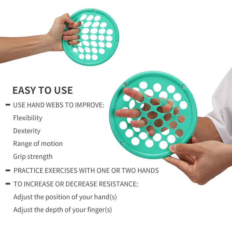 [Australia] - Hand Exercise Webs for Physical Therapy, Hand Grip Strengthener, Finger Exerciser, Portable Size, Latex Free, 7" Diameter Medium-Red 