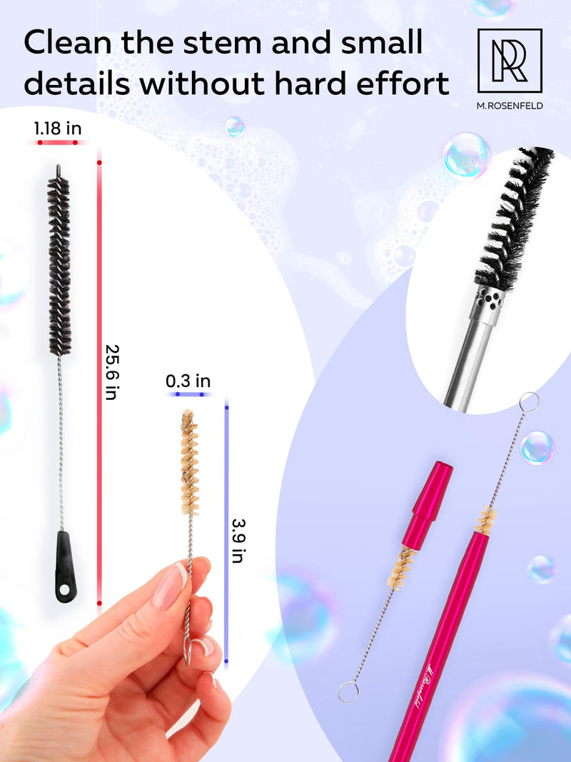 [Australia] - M. ROSENFELD Hookah Cleaning Kit with 5 Brushes & 500 Stainless Steel Cleaning Beads - Premium Hookah Accessories for a Shisha Cleaning - Hookah Bowl & Hookah Vase Cleaning Set & Hookah Cleaning Set 
