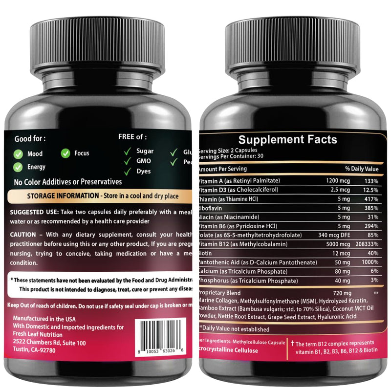 VITBOOST B12 with Hyaluronic Acid, Collagen with D3K2 Complex