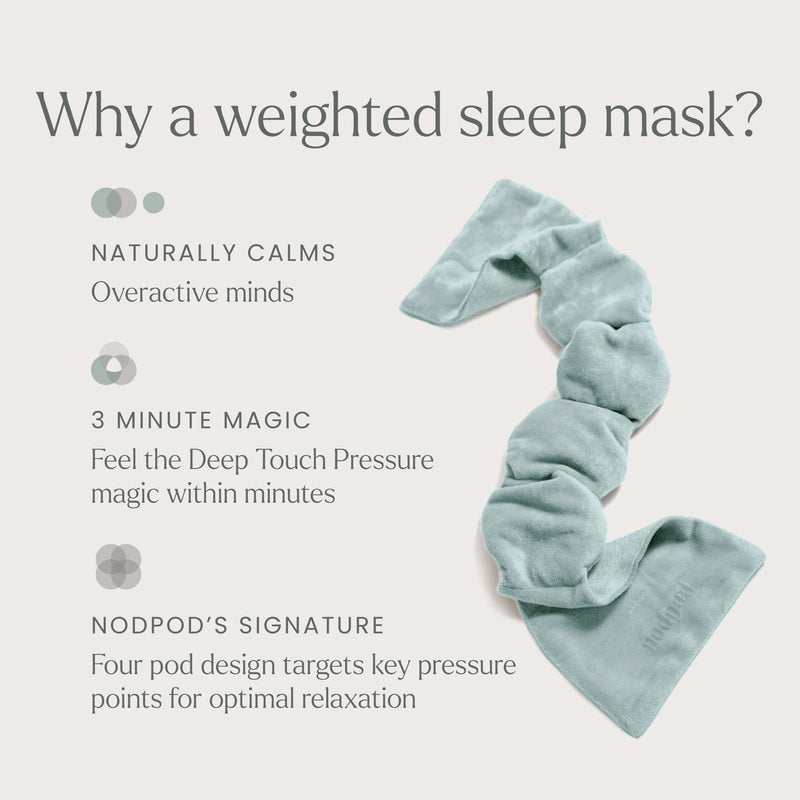 [Australia] - Nodpod Gentle Pressure Sleep Mask | Patented Light Blocking Design for Sleeping, Traveling & Relaxation - Sage Sage Cotton 1 Count (Pack of 1) 