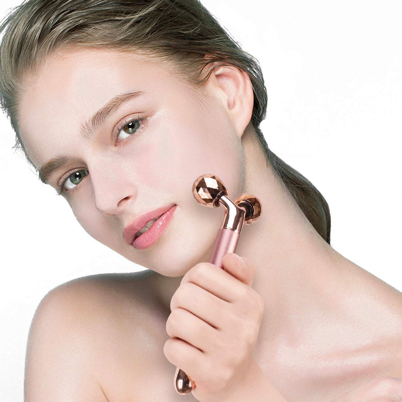 [Australia] - 4-in-1 Face Massager and Gua Sha Set for Women, Rose Quartz Face Roller Skin Care Tools Electric Eye Massager Tool for Face Skin Roller 