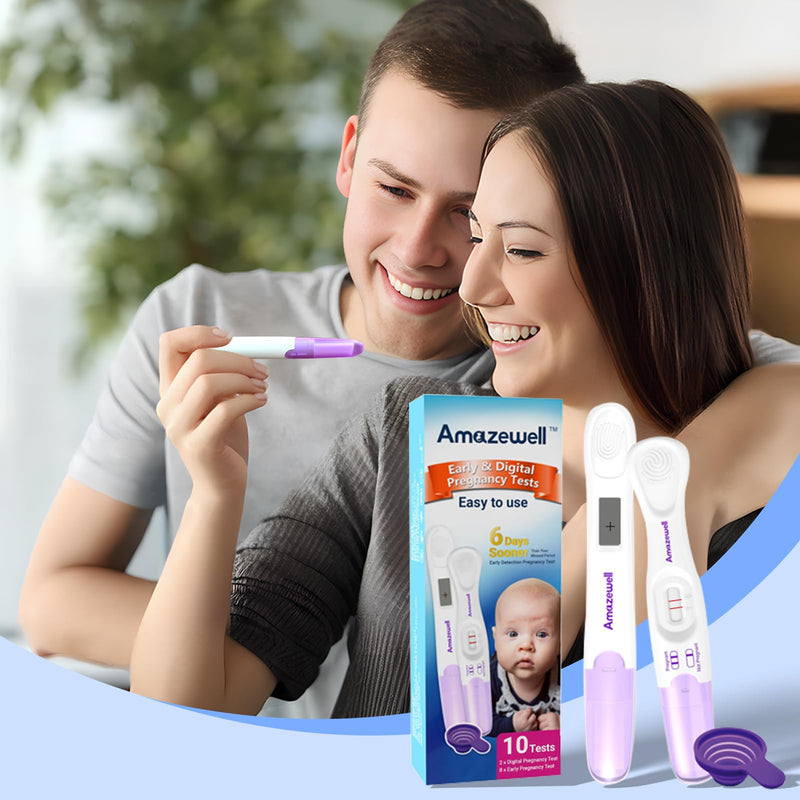 Early Detection Pregnancy Test Kit, Early Result Digital Pregnancy Test at Home, Pregnancy Tests with Cup,10 Tests(2 Digital+8 Early+1 Urine Cup) 8 Early + 2 Digital + 1 Urine Cup