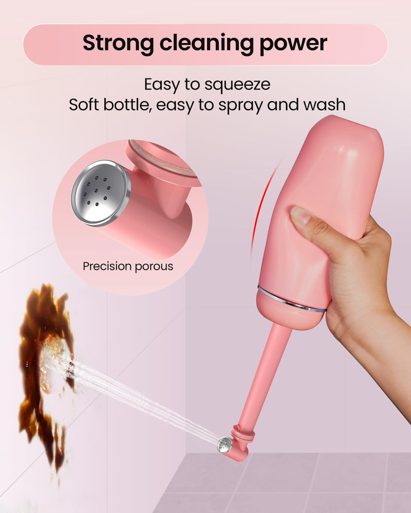 [Australia] - Portable Bidet for Postpartum/Perineal Care,Manual Handheld Peri Bottle for Feminine Hygiene & Travel, 380ml Leakproof,BPA-Free Sprayer for Men/Women/Baby (Pink, General) Pink 