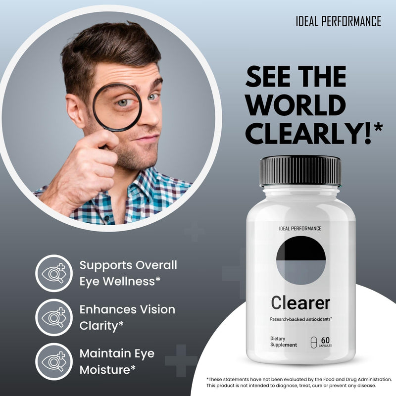 Clearer Vision Support Capsules, Clearer Pills Advanced Formula Eye Health Supplement - All Natural Health & Wellness Vitamin Supporting Vision & Eye Health, Crystal Clear Vision Reviews (2 Pack)